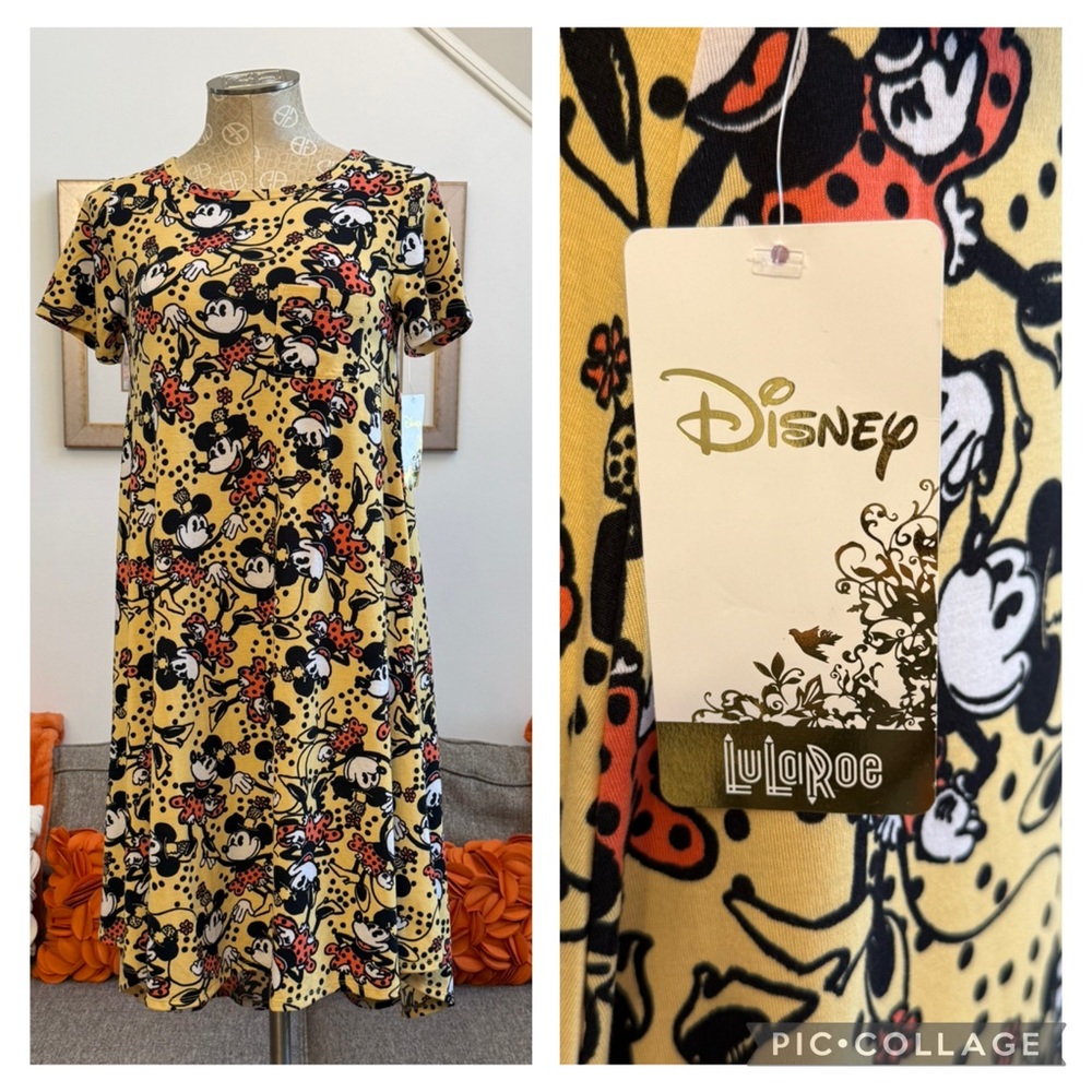 ❣️🆕 LuLaRoe X Disney Carly Dress Yellow High Low Minnie Mouse Dress❣️